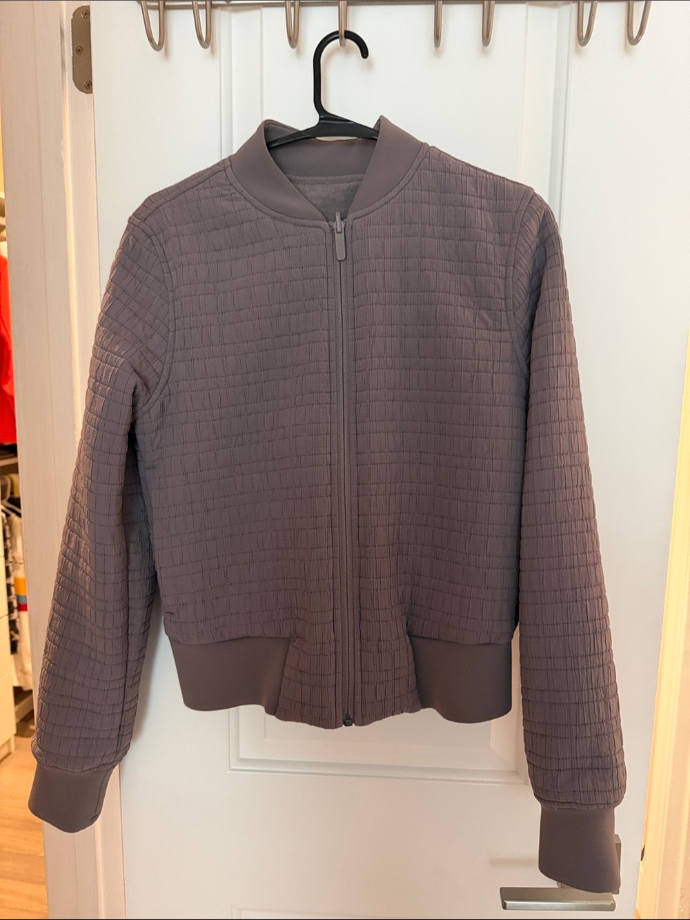 lululemon athletica Quilted Bomber Jacket in Mauve Taupe
